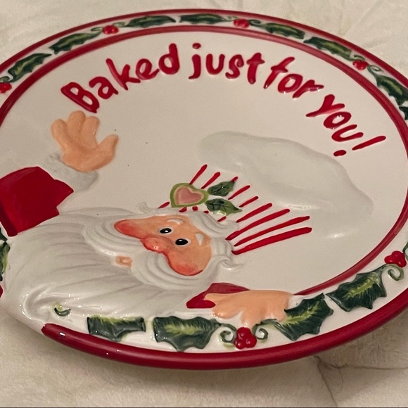 Gourmet Fitz & Floyd Christmas Confections 9” canapé Santa Claus plate - Picture 8 of 10